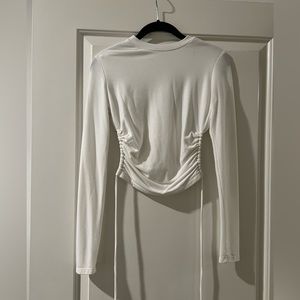 Open back white long sleeve